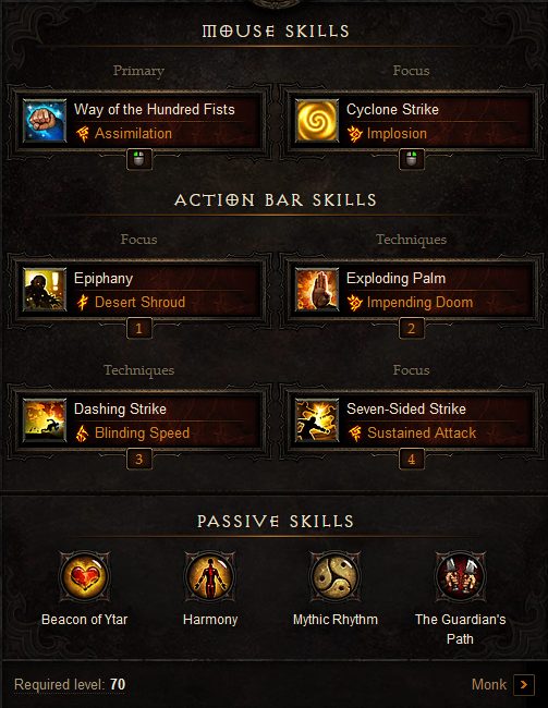 uliana exploding palm monk build